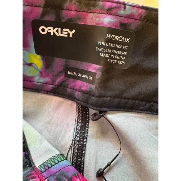 Oakley Hydrolix Performance Fit Floral Splash 19" Boardshort Size 32 NWT $55 Poc - Picture 3 of 6